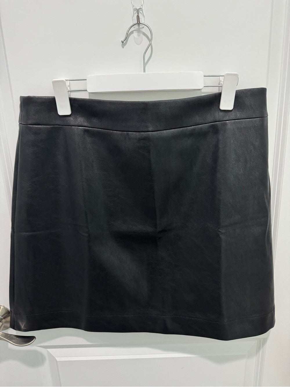 J Crew Black Faux leather skirt Size 14 NWT
